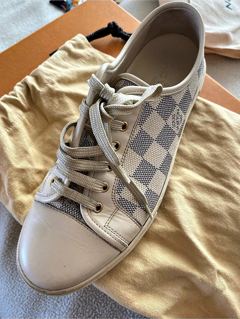 Louis Vuitton Damier Azur Low Top Sneaker Geometric Sneakers EU 37